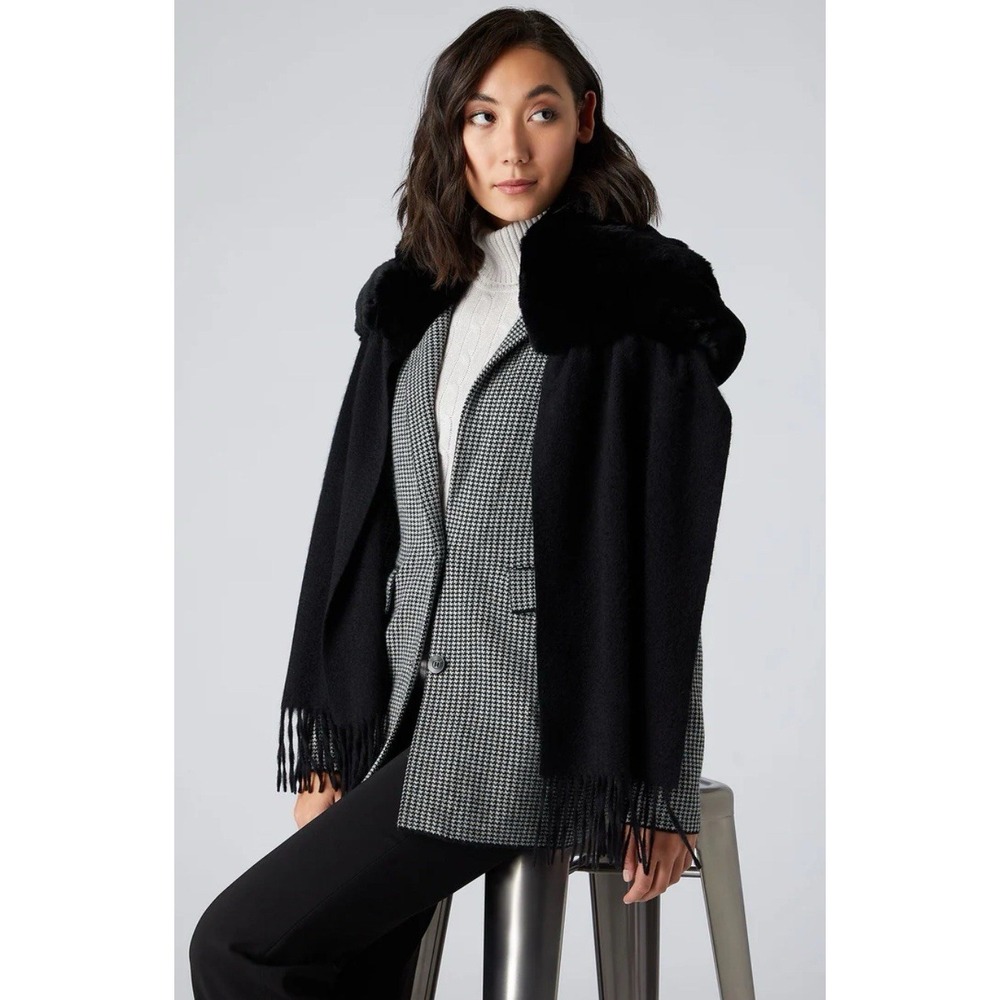 N. PEAL $690 WOMEN'S ST MORITZ FUR NECK SCARF 100% Cashmere & Real Fur NWT